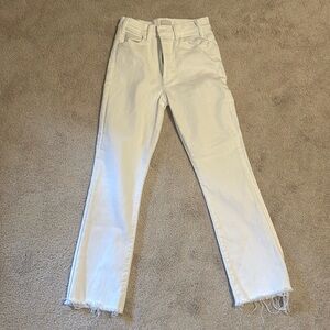 Mother high waisted white jeans